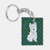 Porte-clés Westie sur Tartan (Devant gauche)
