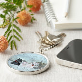 Porte-clés Westies & Scottie en hiver (Côté)