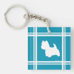 Porte-clés Westies turquoise
