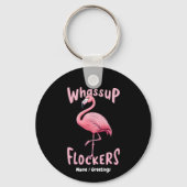 Porte-clés Whassup Flockers Flamant rose Conception d'un flam (Recto)