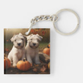 Porte-clés Wheaten Terrier chiot Automne Citrouille délice (Dos)