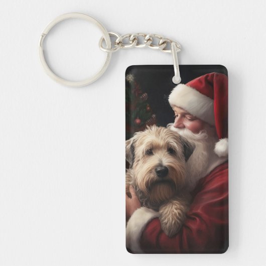 Porte-clés Wheaton Terrier Avec Noël Festif Du Père Noël (Devant)