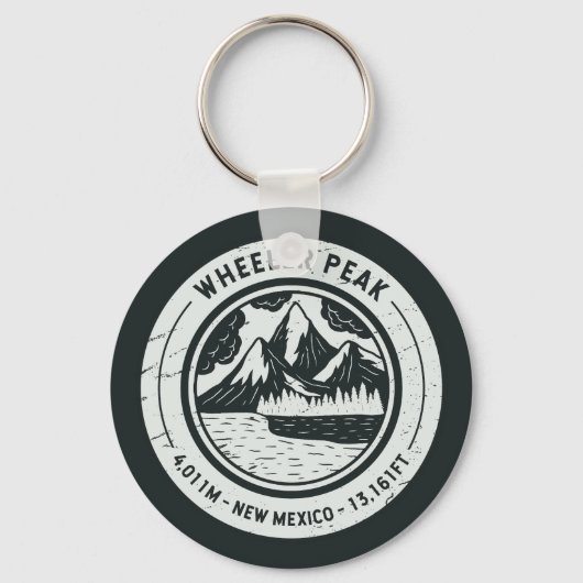 Porte-clés Wheeler Peak New Mexico Randonnée Skiing Travel (Recto)