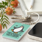 Porte-clés When in Danger or in Doubt Funny Penguin Graphic (Devant droit)