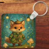 Porte-clés Whimsical Fox Explorer Art (Verso)