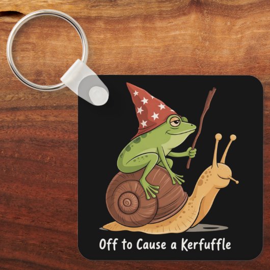 Porte-clés Whimsical Frog Wizard Off to Cause A Kerfuffle  (Recto)