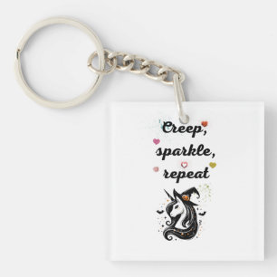 Porte-clés Whimsical Unicorn Line Art – "Creeper, Sparkle, Re