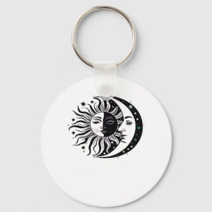 Porte-clés Whimsigoth Aquarelle Sun Moon Witchy Classic