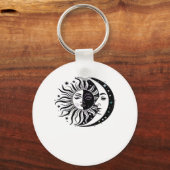 Porte-clés Whimsigoth Aquarelle Sun Moon Witchy Classic (Recto)