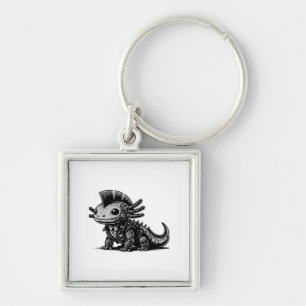 Porte-clés Whimsigoth Cyborg Axolotl Classe d'Art Vintage