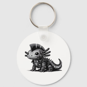 Porte-clés Whimsigoth Cyborg Axolotl Classe d'Art Vintage