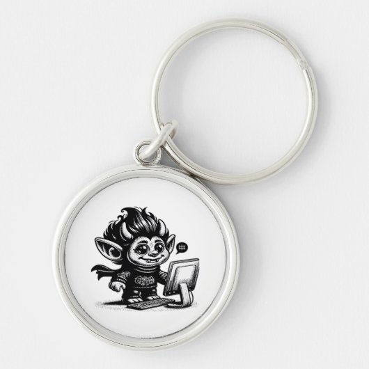 Porte-clés Whimsigoth Cyborg Internet Troll Design d'art Vint (Devant)