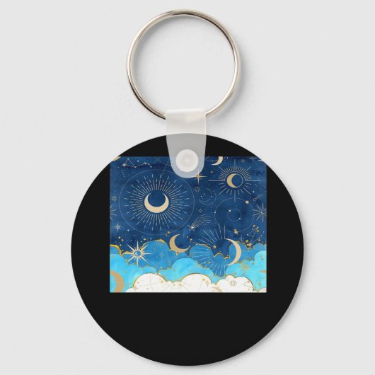 Porte-clés Whimsigoth Nuages Sun Moon Witchy Classic (Recto)