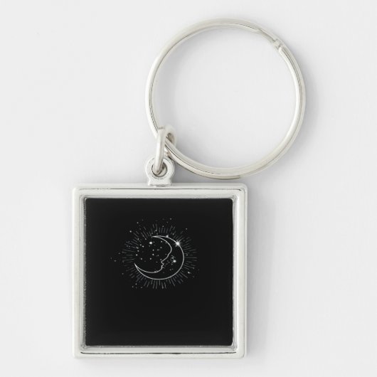 Porte-clés Whimsigoth Starry Night Moon Witchy Classic (Devant)
