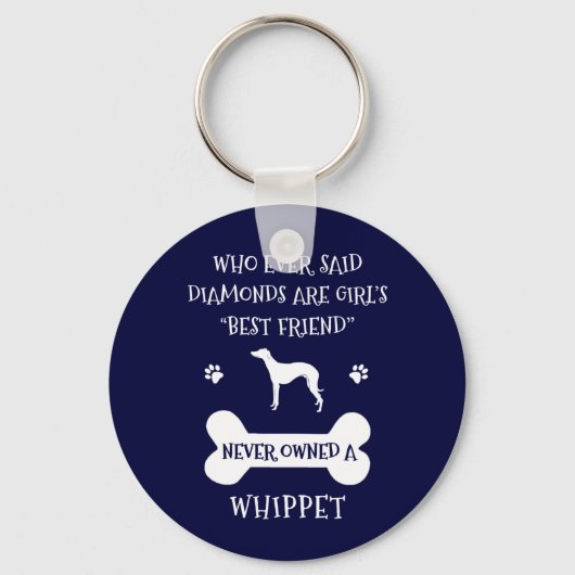 Porte-clés Whippet chien meilleur ami (Recto)