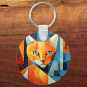 Porte-clés Whiskers Abstraits : Chat orange (Verso)