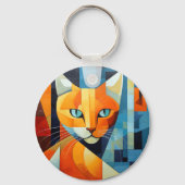 Porte-clés Whiskers Abstraits : Chat orange (Verso)