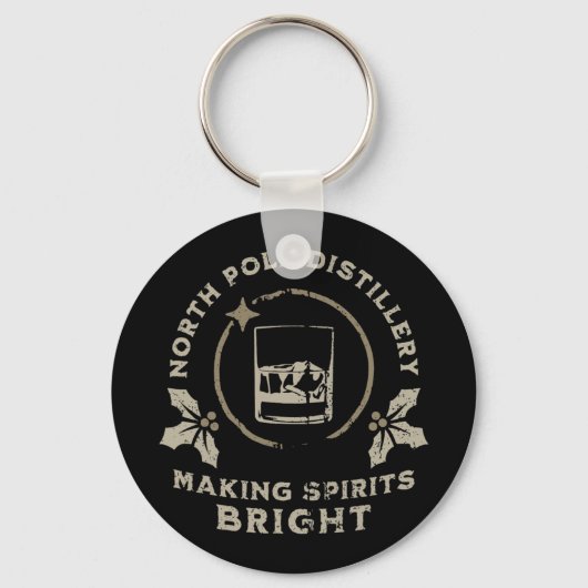 Porte-clés Whiskey Bourbon Making Spirits Bright Funny Christ (Recto)
