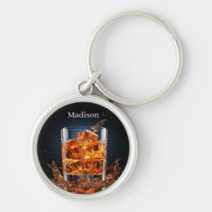 Porte-clés Whiskey De Nom Personnalisé Sur Les Rochers