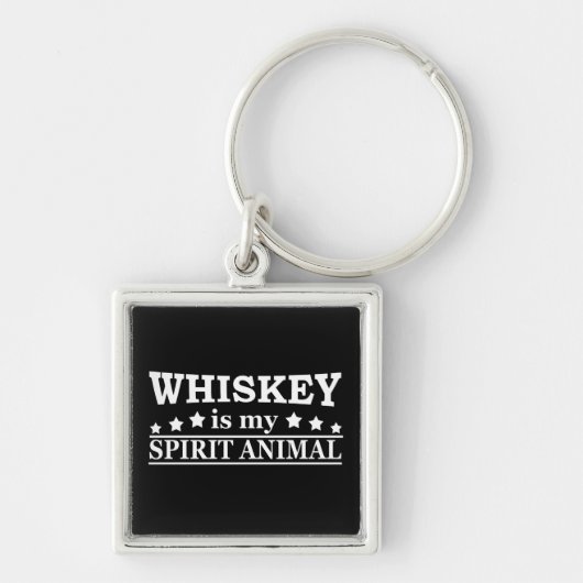Porte-clés whiskey est mon animal d'esprit (Devant)
