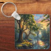 Porte-clés Whisperpering Woods à Dawn Nature Artwork Magnet (Recto)