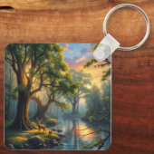 Porte-clés Whisperpering Woods à Dawn Nature Artwork Magnet (Verso)