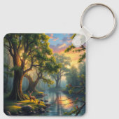 Porte-clés Whisperpering Woods à Dawn Nature Artwork Magnet (Dos)