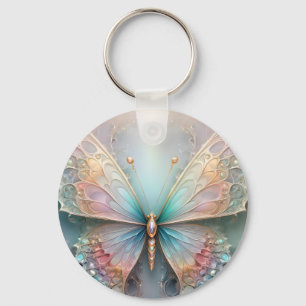 Porte-clés Whispers of Color : Pastel Fractal Butterfly Dream