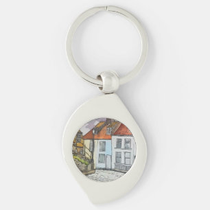 Porte-clés Whitby Steps Scarborough Peinture originale