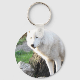 Porte-clés White albino wolf spirit - Therian gifts