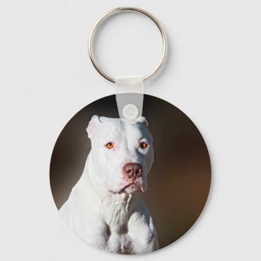 Porte-clés White American Pitbull Terrier Rescue Dog (Recto)