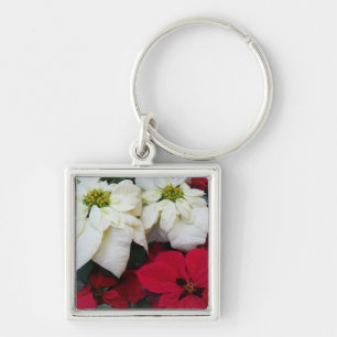 Porte-clés White and Red Poinsettias