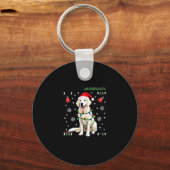 Porte-clés White Boxer Dog Ugly Christmas Sweater Funny Xmas (Recto)