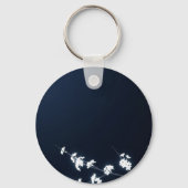 Porte-clés White Cherry Blossom Navy Background (Verso)