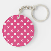 Porte-clés White cross stitches on fuchsia (Dos)