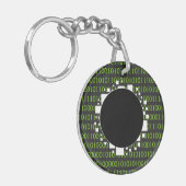 Porte-clés White Green 1s 0s Abyss Binary Code Digital Portal (Devant gauche)