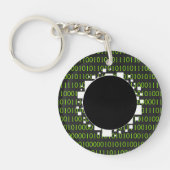 Porte-clés White Green 1s 0s Abyss Binary Code Digital Portal (Devant)