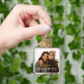 Porte-clés White Modern Typographie Bestfriends Photo (main)