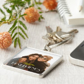 Porte-clés White Modern Typographie Bestfriends Photo (Côté)