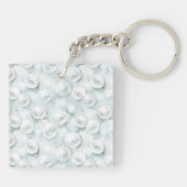 Porte-clés White Ocean Seafoam Blue Shells Pearls (Dos)
