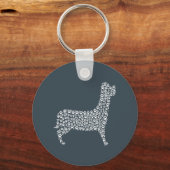 Porte-clés White Paw Print Dog Silhouette Pattern Fabric (Recto)
