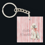 Porte-clés White Poodle Dog Hello Beautiful<br><div class="desc">White Poodle Dog Hello Beautiful</div>