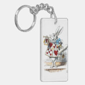 Porte-clés White Rabbit Alice Wonderland Hearts (Devant gauche)