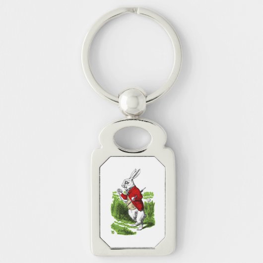 Porte-clés White Rabbit looking at watch. Illustration (Devant)