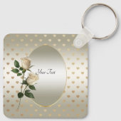 Porte-clés White Roses Gold Hearts Porte - clé (Dos)