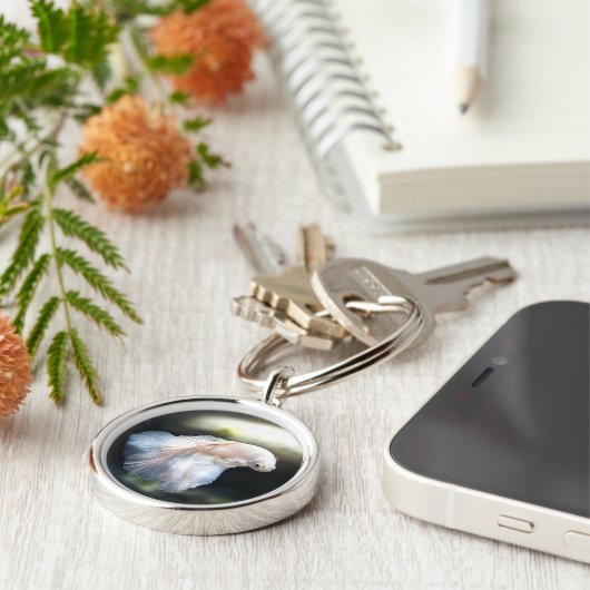 Porte-clés White siamese Fighting Fish (Côté)