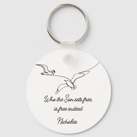 Porte-clés Who the Son sets Free Is Free Indeed Bible Verse (Recto)