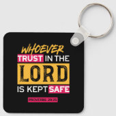 Porte-clés Whoever Trusts in the Lord Is Kept Safe Quote (Dos)