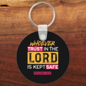 Porte-clés Whoever Trusts in the Lord Is Kept Safe Quote (Verso)