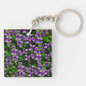 Porte-clés WI State Flower Wood Violet Mosaic (Dos)